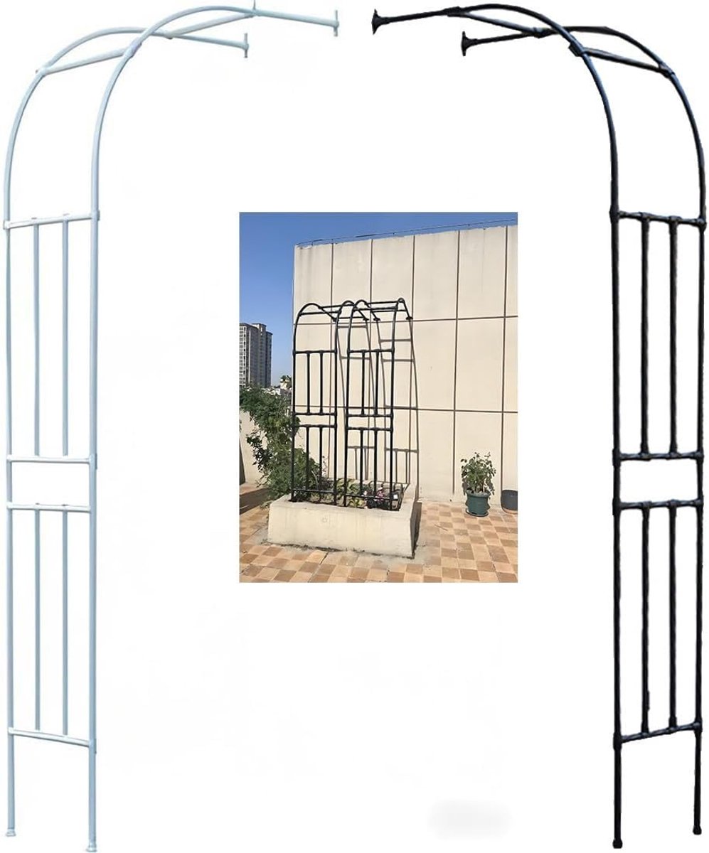 Rozenboog Halve boog - Metalen boog - Planten ondersteunen - Duurzaam ontwerp - H240xW60cm - Wit