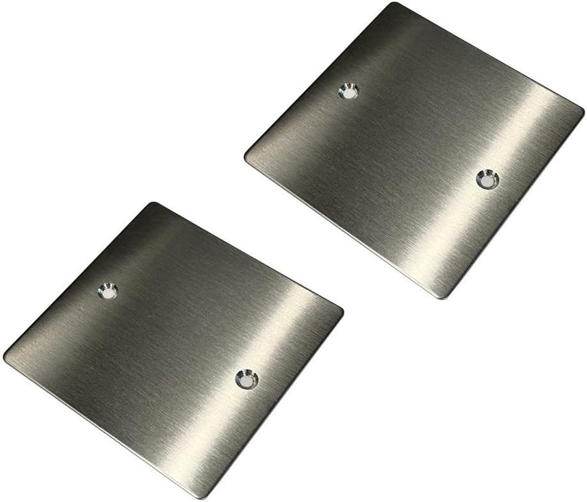 Vloer Socket Cover - Wandplaat Afdekking - Gaten Verbergen - Roestvrij Staal - 86x86mm - Zilver