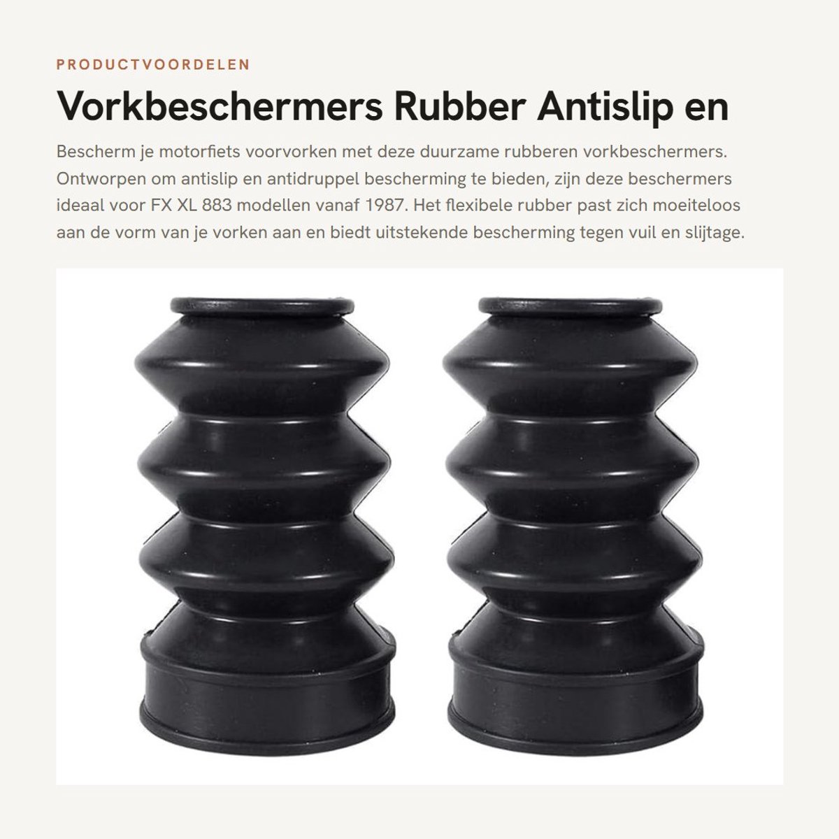 Dailygoods- Ghetta Antislip Rubber - Vork Gamaschen - Gamaschen voor FX XL 883 - Zwart - 2 Stuks - Lengte 11 cm - Vorkgamaschen