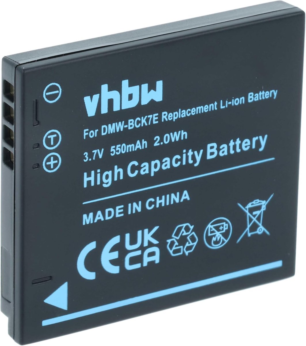 Camera Accu - Reserve Batterij - Foto's Maken - Oplaadbaar Lithium-Ion - 550 mAh - Zwart