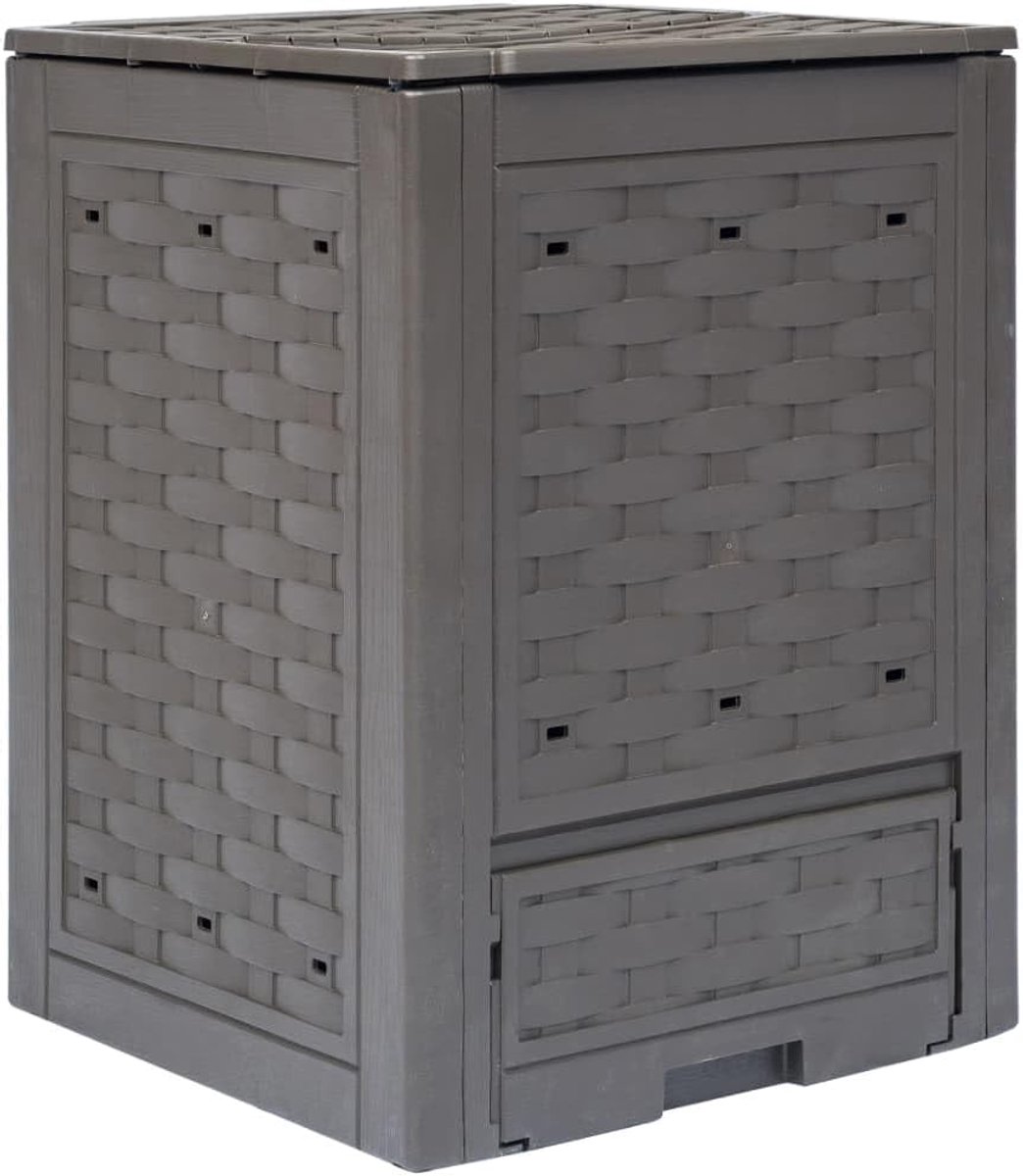 Tuincomposter - Compostbak - Afval Recyclen - Rotan-look - 300 L - Bruin