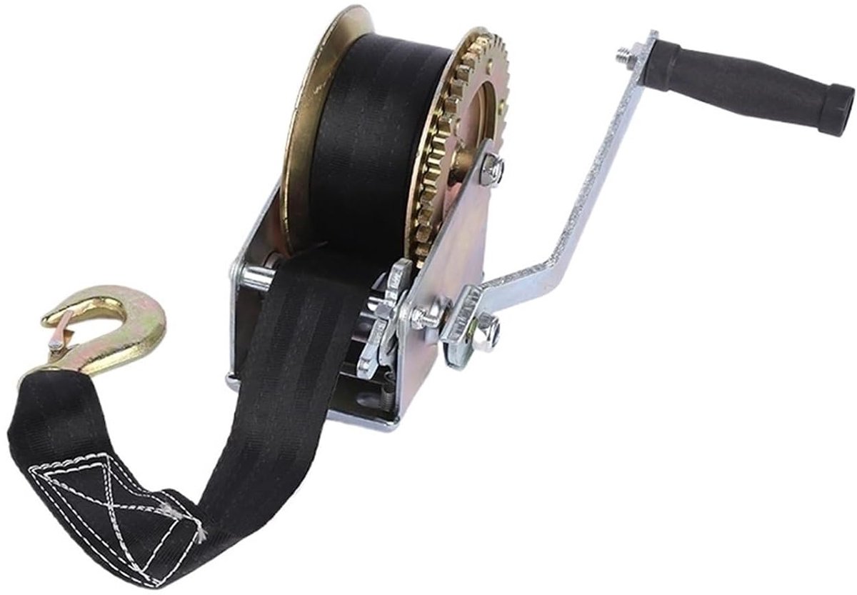 Handlier met band - Trekker hijsgereedschap - Voertuigen verplaatsen - Robuuste stalen ratel - 1600LB 8m - Zilver