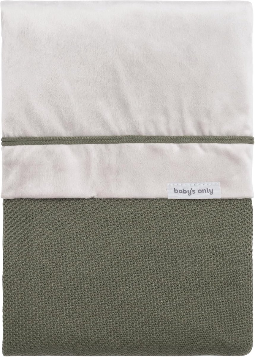 Baby Dekbedovertrek - Ledikant Hoes - Babykamer Inrichting - Zachte Gebreide Top - 100x135 cm - Khaki