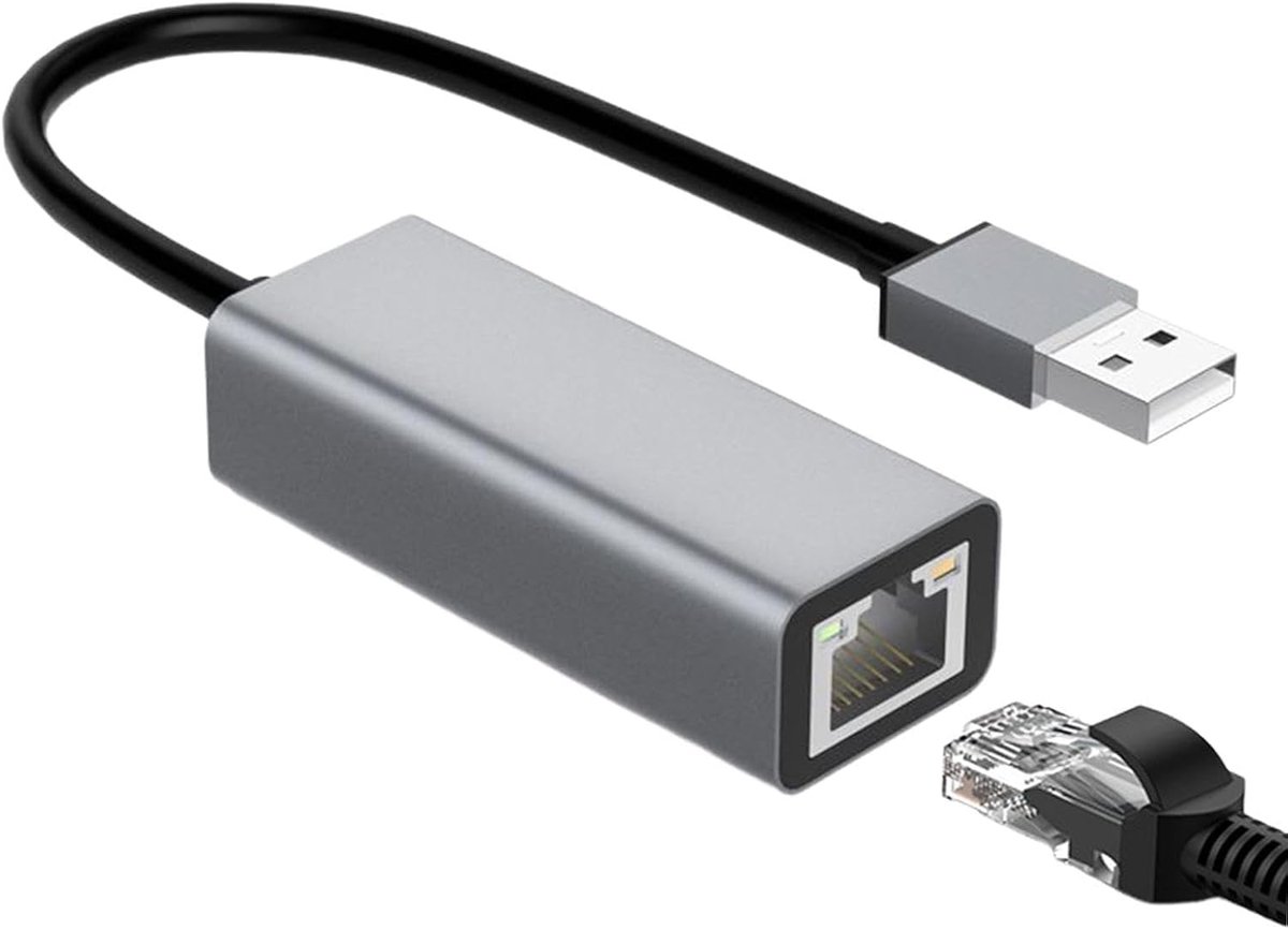 Netwerkadapter - Ethernet Adapter - Stabiele Verbinding - Plug and Play - 100 Mbps - Grijs