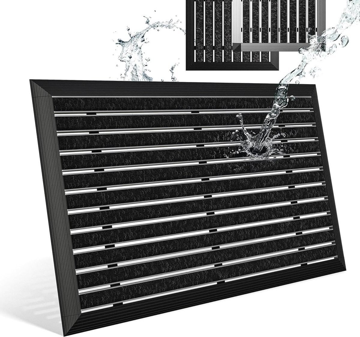 Deurmat Outdoor - Voordeur Mat - Vuil Vangen - Aluminium Frame - 50 x 80 cm - Zwart