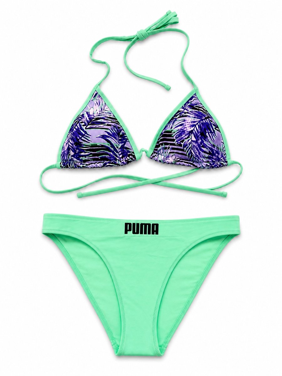 Puma triangle bikini met slip mintgroen tropical