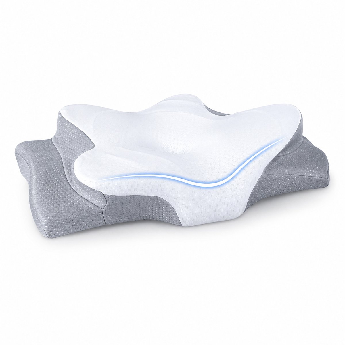 Beyahl - Orthopedisch Nekkussen Ademvrij - Ergonomisch Vlinderkussen van Memory Foam - Anti Snurk & CPAP Kussen - Cervicaal Hoofdkussen voor Nek- en Schouderklachten - Geschikt voor Zij- en Rugslapers
