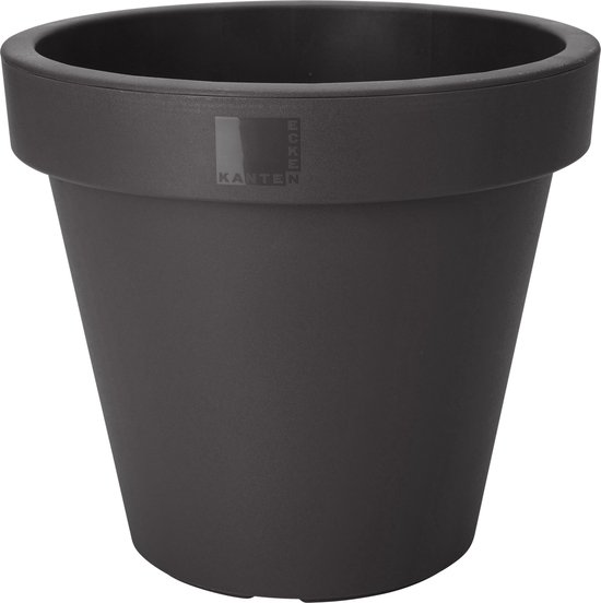 Foto: Bloempot rond 60 cm ronde kunststof plantenpot voor binnen buiten weerbestendig lichtgewicht antraciet