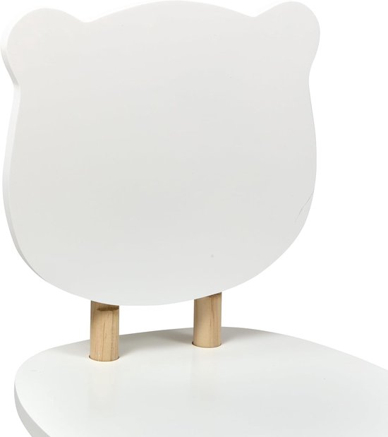 Atmosphera - Kinderstoel Beer Wit en Natuurlijk Hout - Scandinavisch Design - 26 x 26 x 49 cm van Atmosphera — afbeelding 2