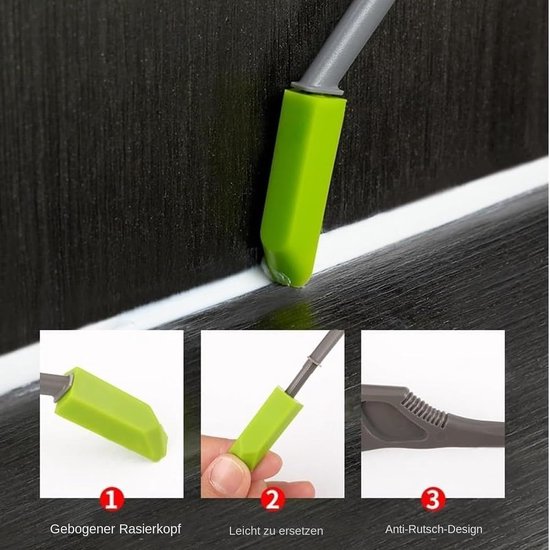 Kitgereedschap - Kitspatel Voegenspatel - Naden Afwerken - 9 Verwisselbare Koppen - 27 x 12 x 1 cm - Grijs — afbeelding 2