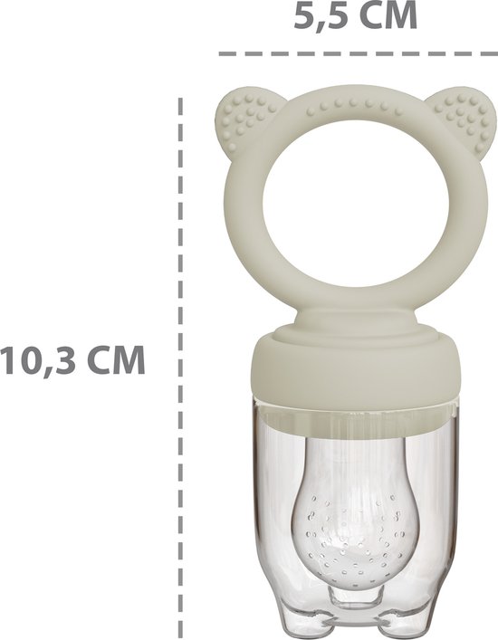Liefjes & Co Fruitspeen & IJsblokjesvorm - Baby Speen met Bijtring - BPA-vrij Siliconen - 3 Speenmaten S/M/L - Beige van Liefjes & Co — afbeelding 5