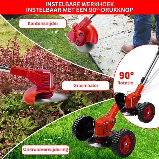 CRLYN® Grasmaaier Elektrisch - Grastrimmers met Accu - Rood van CRLYN — afbeelding 5