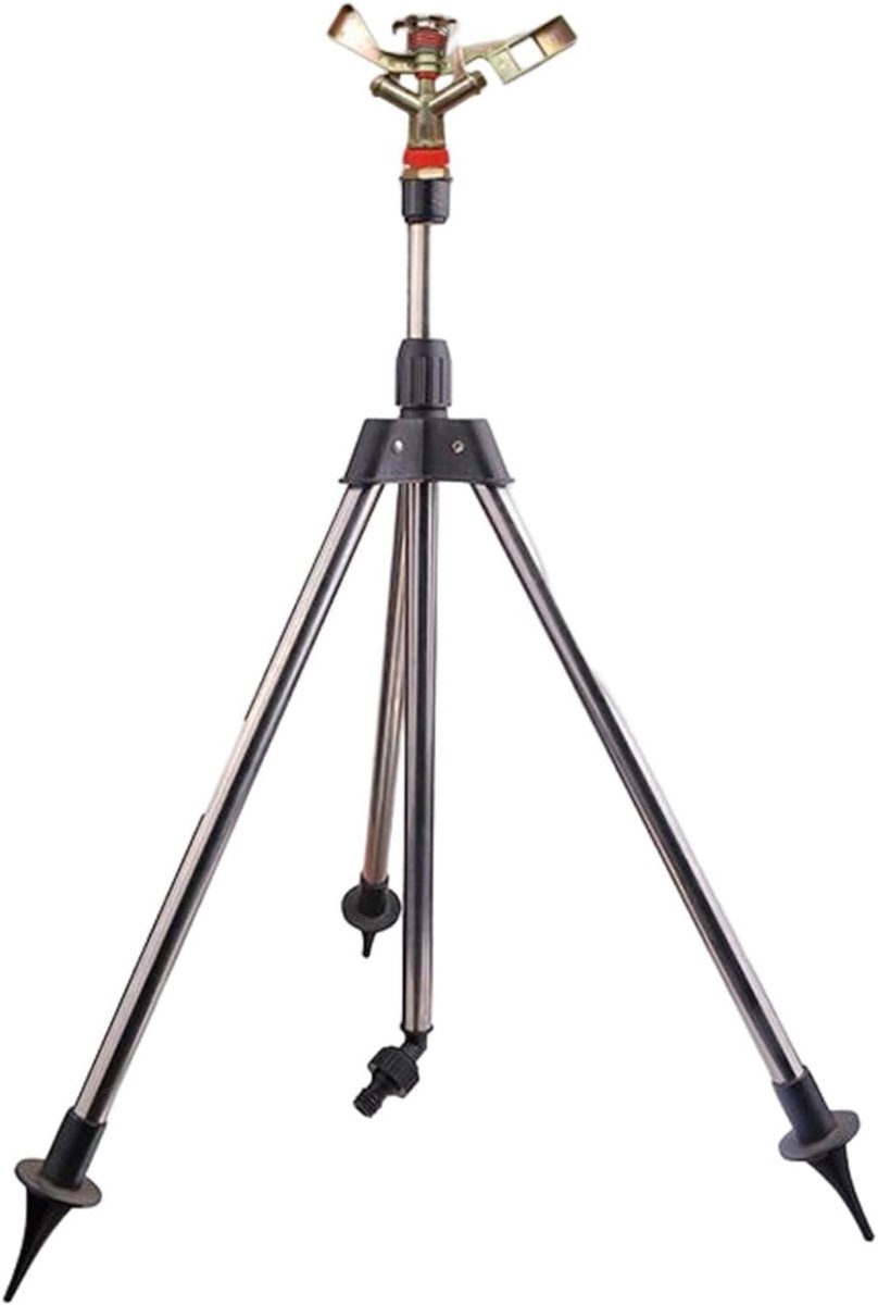 Gazonsproeier Roterend - Tuinsproeier Statief - Gazon Irrigatie - 360 Graden Dekking - 61.4 x 13.6 x 13.2 cm - Zilverkleurig