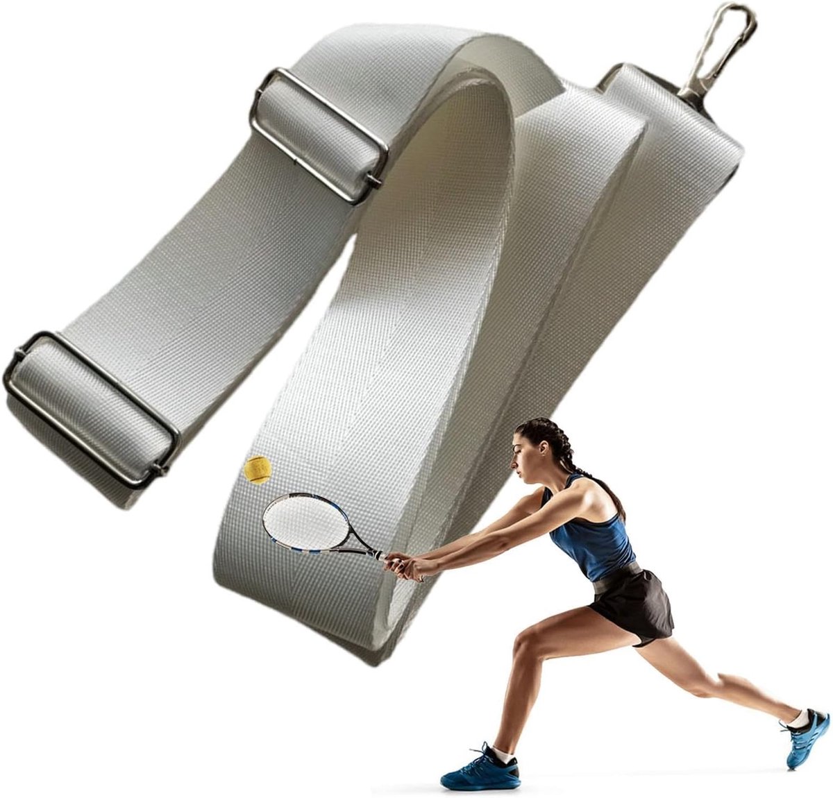 Tennisbaan Net Center Strap - Tennis Net Band - Sport Training - Verstelbare Hoogte - 2.2 Meter - Wit