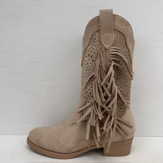 Suèdine cowboylaarzen met trendy afwerking khaki Khaki / 41