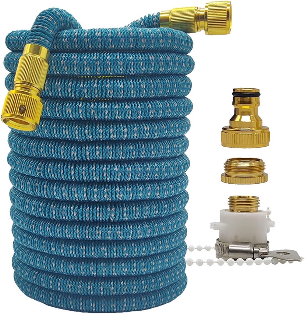 Tuinslang - Flexibele leiding - Water geven - Zelfuitrekbaar - 75 meter - Blauw Grijs