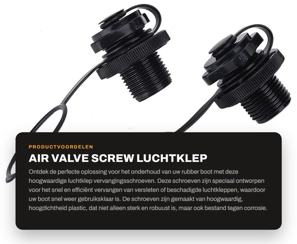 Dailygoods- Luchtventiel Schroef - Vervangingsventiel - Anticorrosief - Duurzaam - Eenvoudig te Installeren - Geschikt voor Opblaasbare Boten