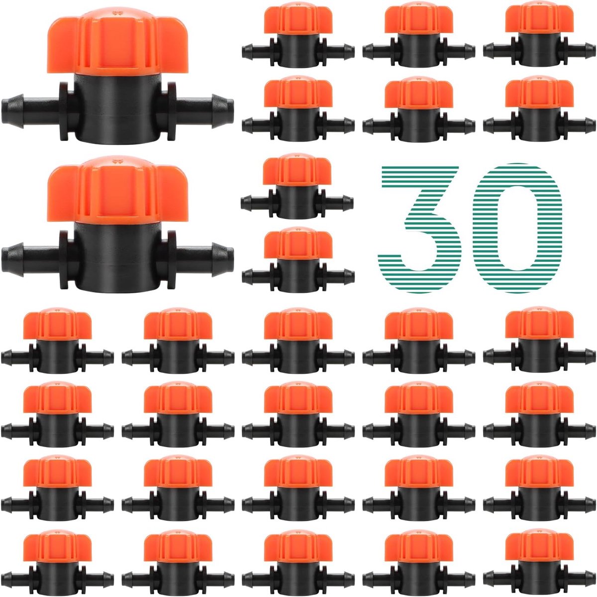 30 stuks, 4/7 dubbele mini-terugslagklep (breed mondstuk) druppelirrigatie afsluitklep, in
