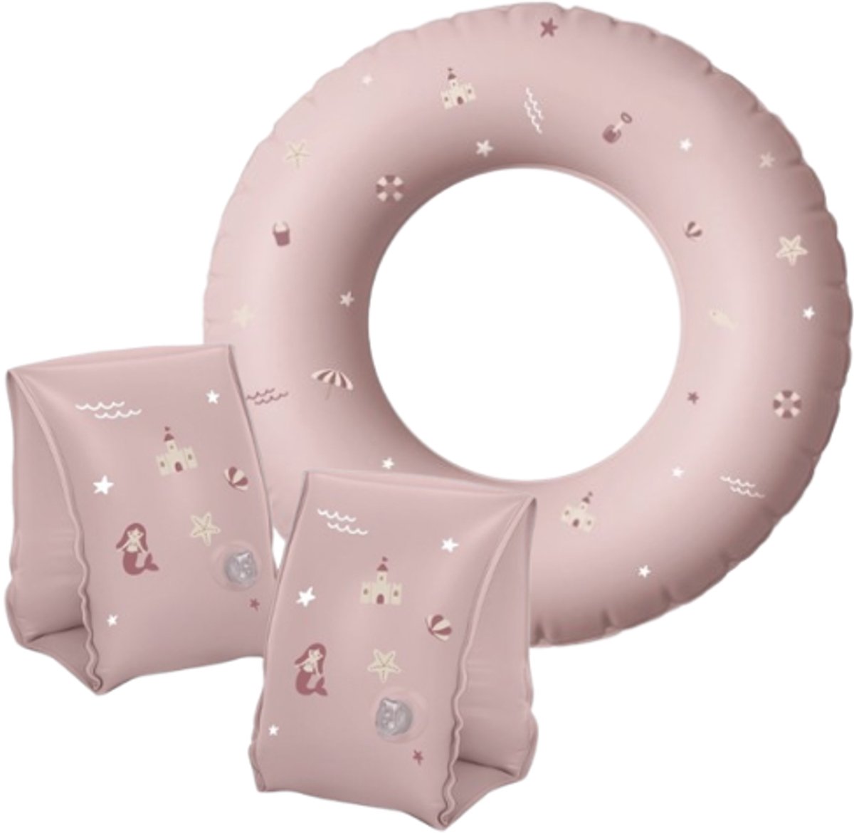 Sipo - Zwemaccessoiresset - Zwembandjes & Zwemband - voor Kinderen 3-6 Jaar - Opblaasbare Zwemvleugels - Zwemring Kind - Zwemhulpmiddel - Geschikt voor 15-30 kg - Zwemaccessoires voor Peuters - PVC - Roze