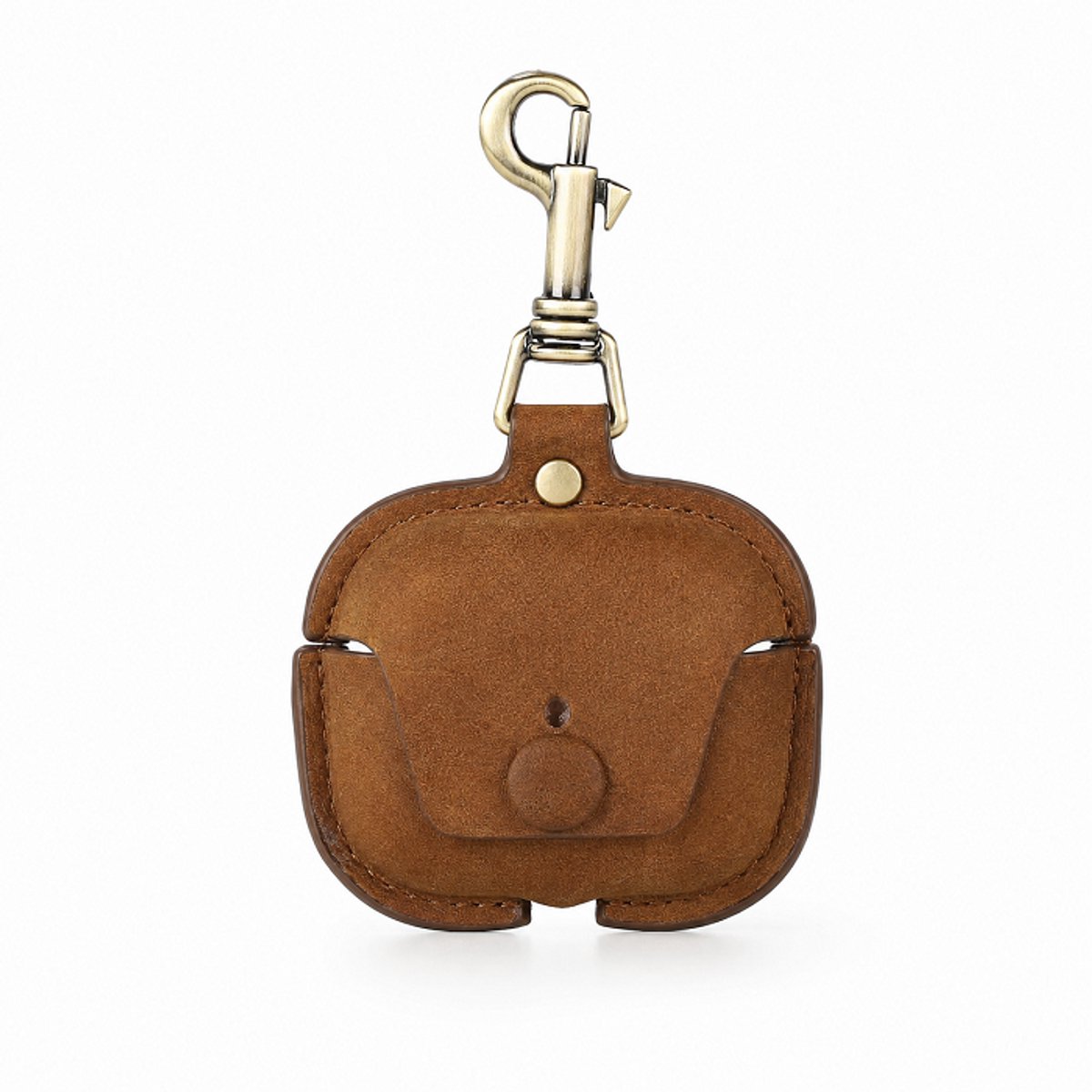 BUGOLINI Chow Echt Leren AirPods 3 Hoesje - Leren Case met Karabijnhaak – Bruin