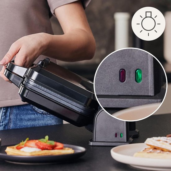 Ploutos® Wafelijzer Met Verwisselbare Platen - Antiaanbak Wafelmaker - Wafelijzer met Verwisselbare Bakplaten - Zwart - 24cm x 34cm x 11cm — afbeelding 5