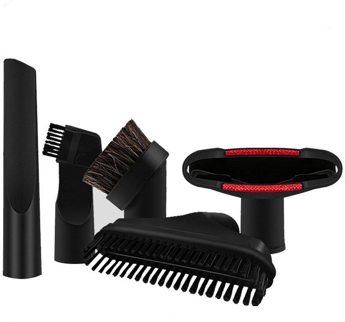 5-delige set Geschikt voor Philips en Midea stofzuigers, inclusief een PP 2-in-1 ronde borstelkop met een universele binnendiameter van 32 mm.