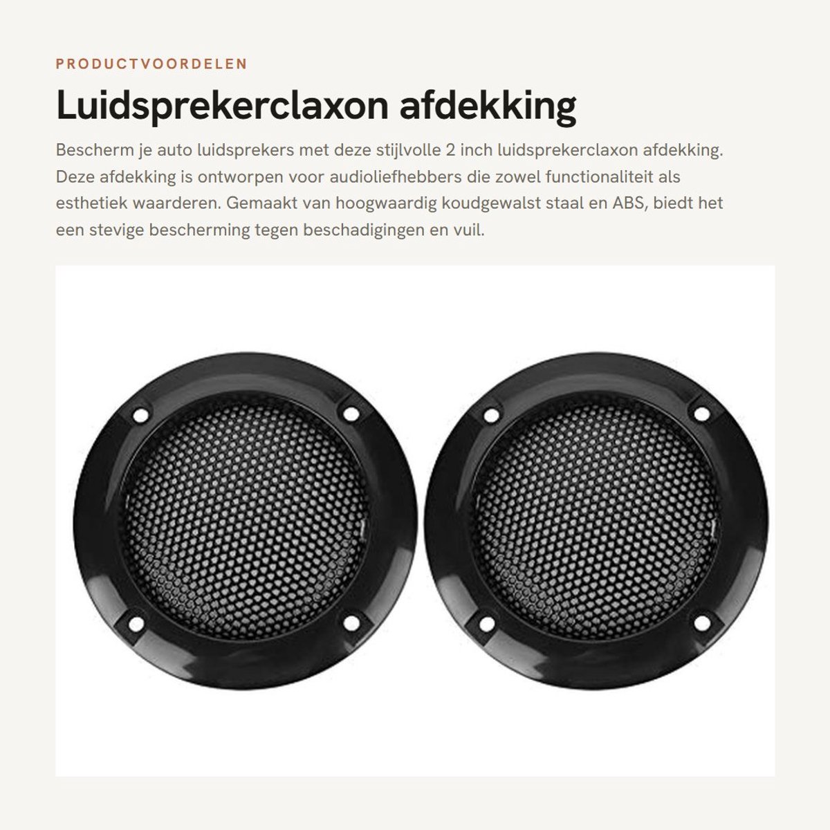 Dailygoods - Luidsprekerclaxon afdekking - Beschermingsrooster - Zwart - Luidspreker decoratie - Metaal staal mesh ring - Geschikt voor auto luidsprek...