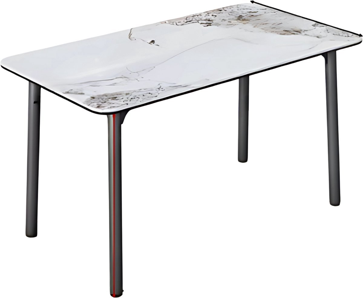 Eettafel 160cm Marmer - Marmer, 4 tot 6 personen en Rechthoekig - Voor Eetkamer, Woonkamer en Kantoor