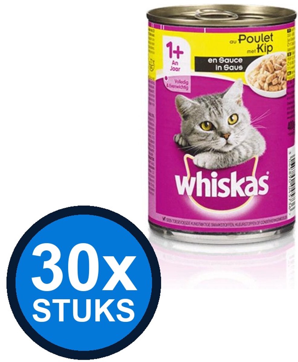 Whiskas Whiskas - Blik Kip - Kattenvoer Natvoer - 400g