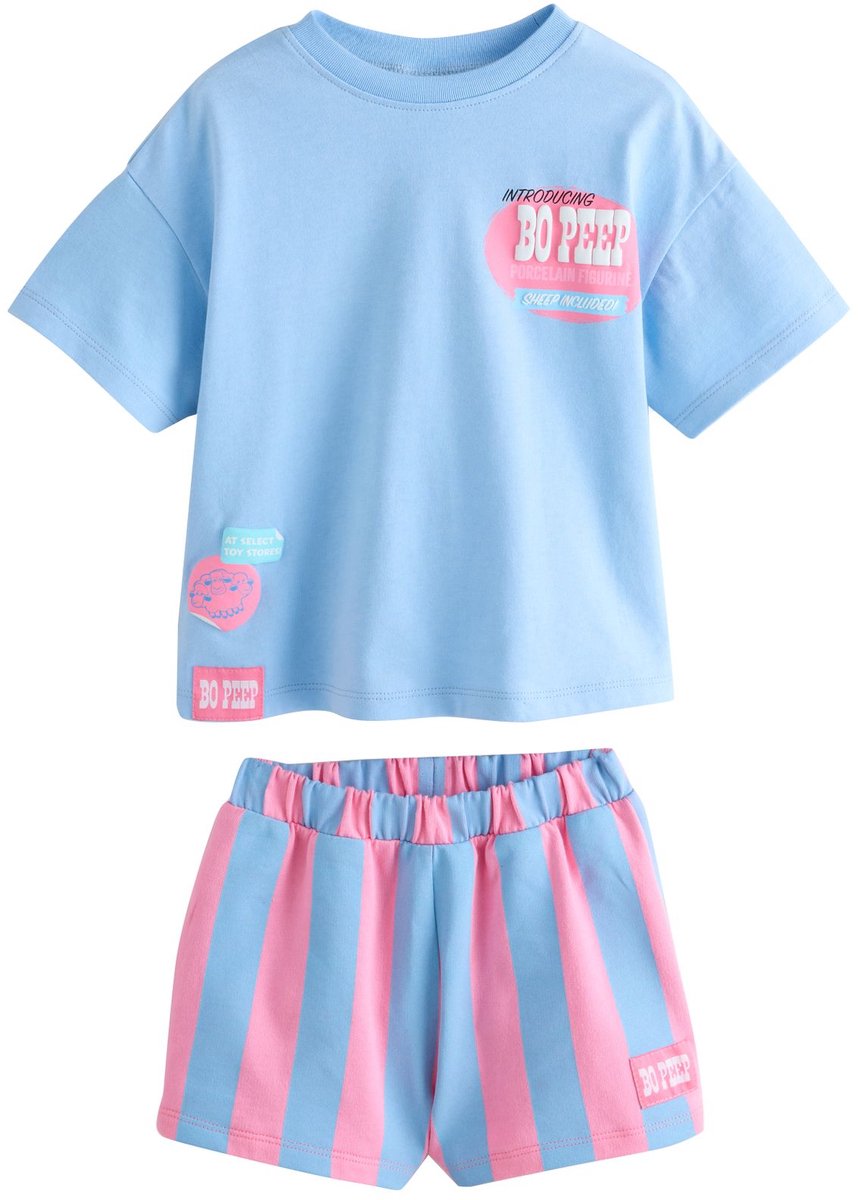 Next - Meisjes - Toy Story Bo Peep-set met T-shirt met korte mouwen en korte broek - Blauw