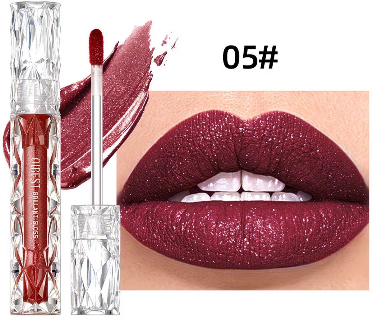 Pearly Lip Gloss Bordeaux Berry – Shimmer Lipgloss met Parelmoerglans – Langhoudende Glanzende Lipgloss