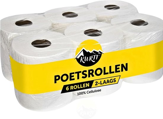 KURTT - Papier de nettoyage - Rouleau de nettoyage - 2 couches - papier robuste à absorption rapide