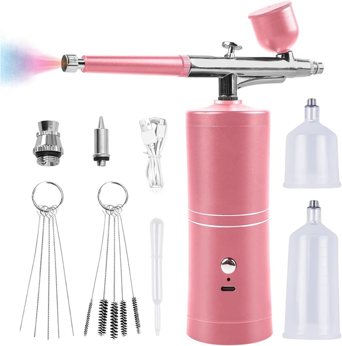 DYVNS® Airbrush met Compressor - Complete Set - Oplaadbaar - Roze