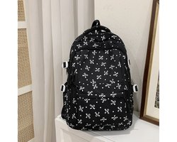 Unisex rugzak, laptoptas voor op reis, waterdichte casual schooltas, geschikt voor middelbare school, universiteit, werk en kantoor (exclusief accessoires),Zwarte strik