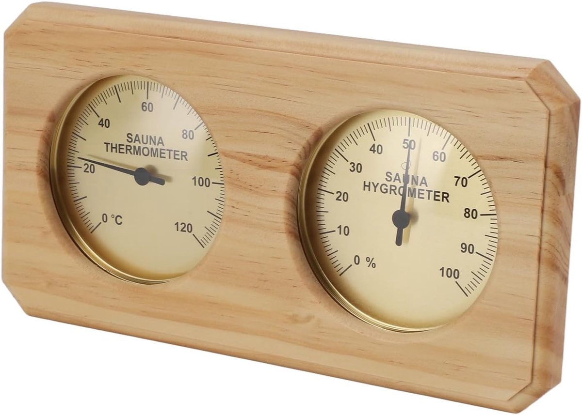 Houten Saunathermometer en Hygrometer voor Nauwkeurige Temperatuurmeting in de Sauna