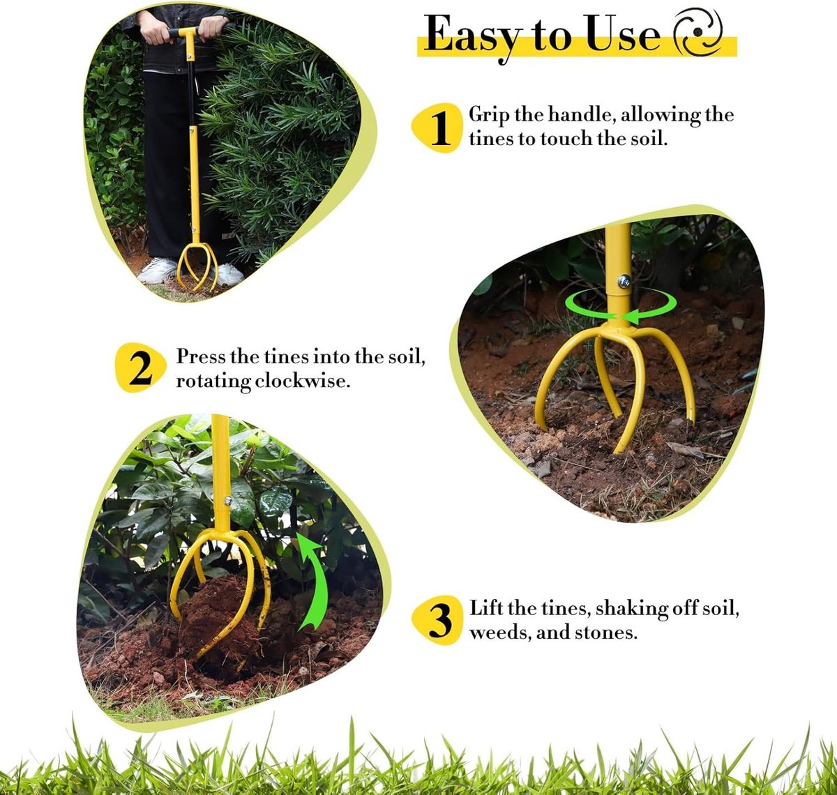 Handmatige Rotating Garden Claw - Afneembare Cultivator met Verstelbare Handgreep voor Bodem Losmaken en Onkruidbestrijding