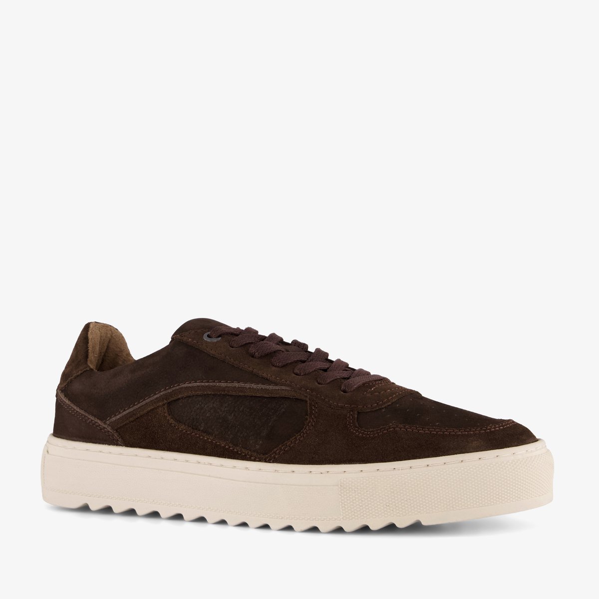 Van Beers suede heren sneakers bruin - Maat 44 - Uitneembare zool