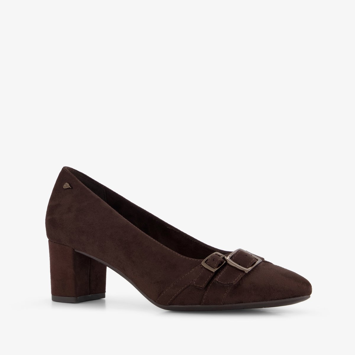 Jana dames pumps met H-leest donkerbruin - Maat 40
