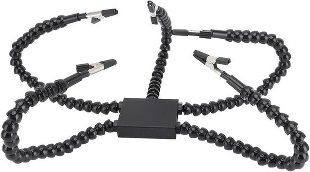 Cocoplus - Soldeer Helpende Handen - Draaiende Clips - Flexibele Armen - Stabiele Basis - Soldeer Station - Rubberen Kussens - Geschikt voor Soldeerwerk - Zwart - Helpt bij Precieze Soldeerklussen met Comfortabele Ondersteuning