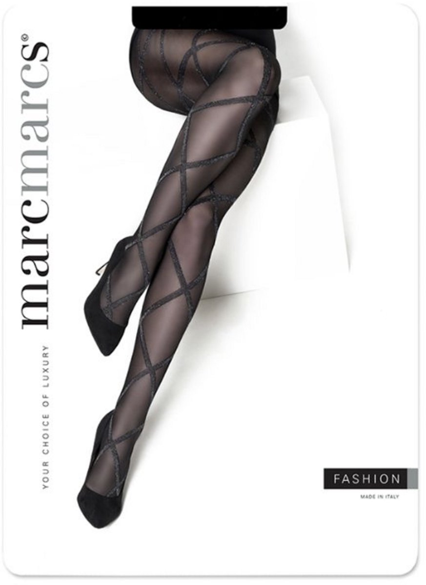 MarcMarcs fantasie panty maat S/M zwart/zilver