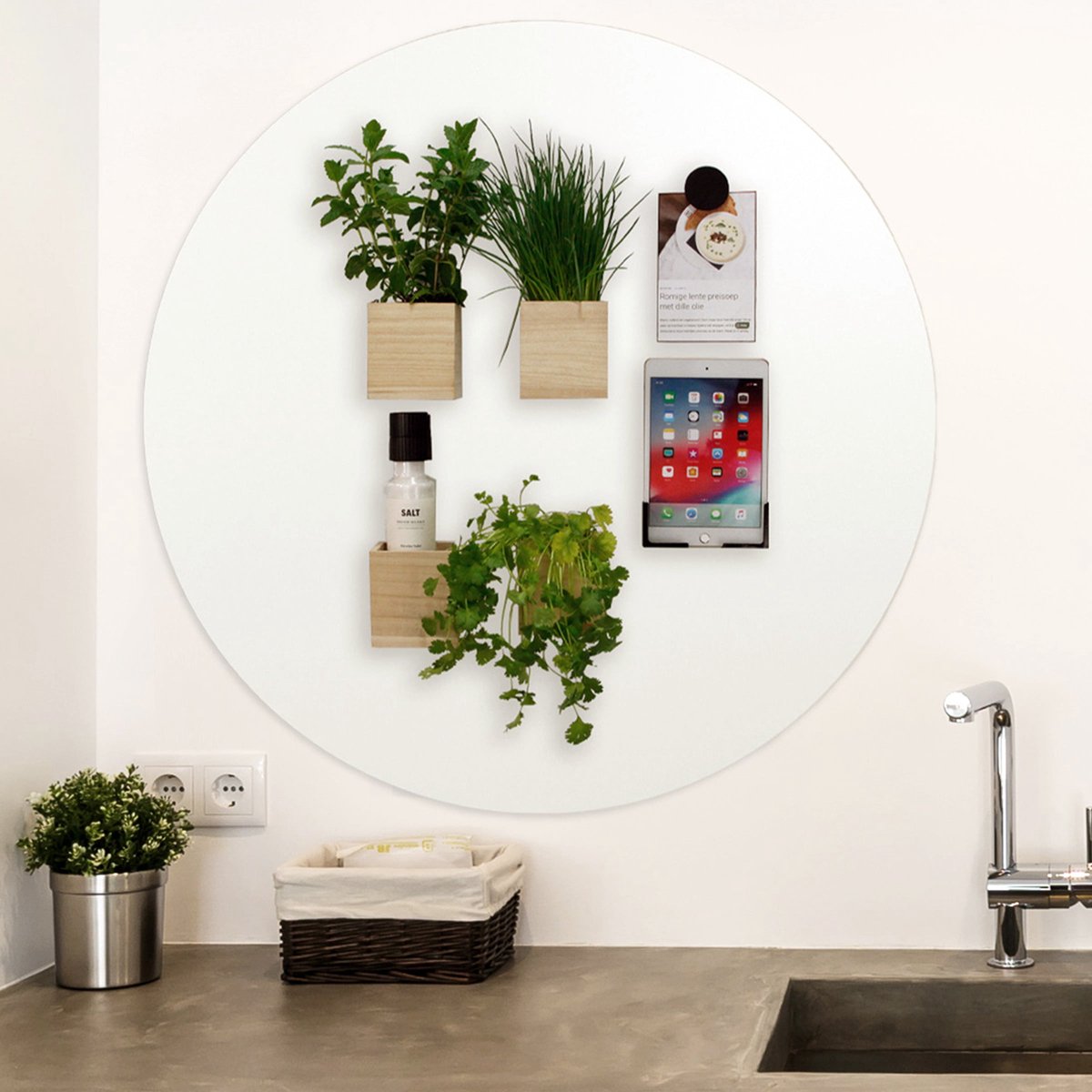 Magnetisch Whiteboard Rond - Wit Gloss - Rond - 80cm - Kamer26