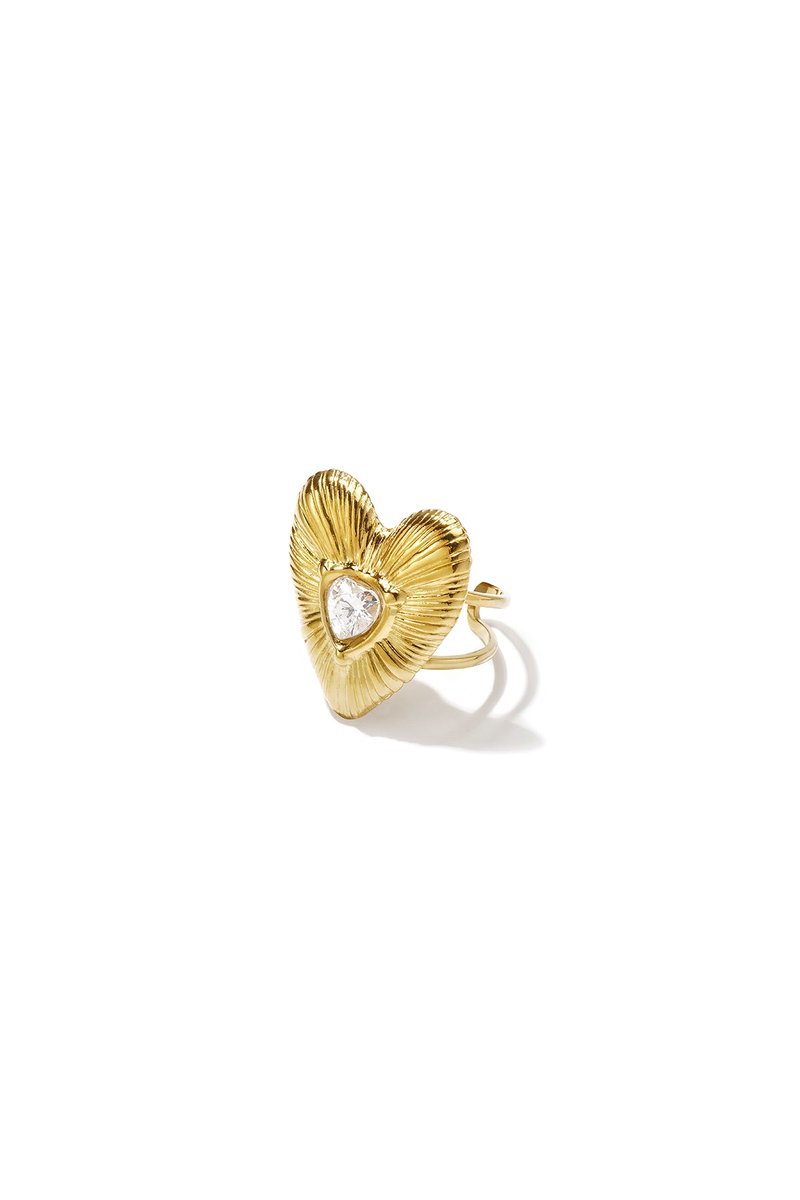 Liva - Hartjes Ring - 14K Gold Plated - - Goud