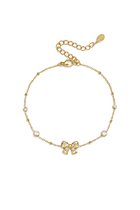 Lila - Strik Armband - 14K Gold Plated - - Goud