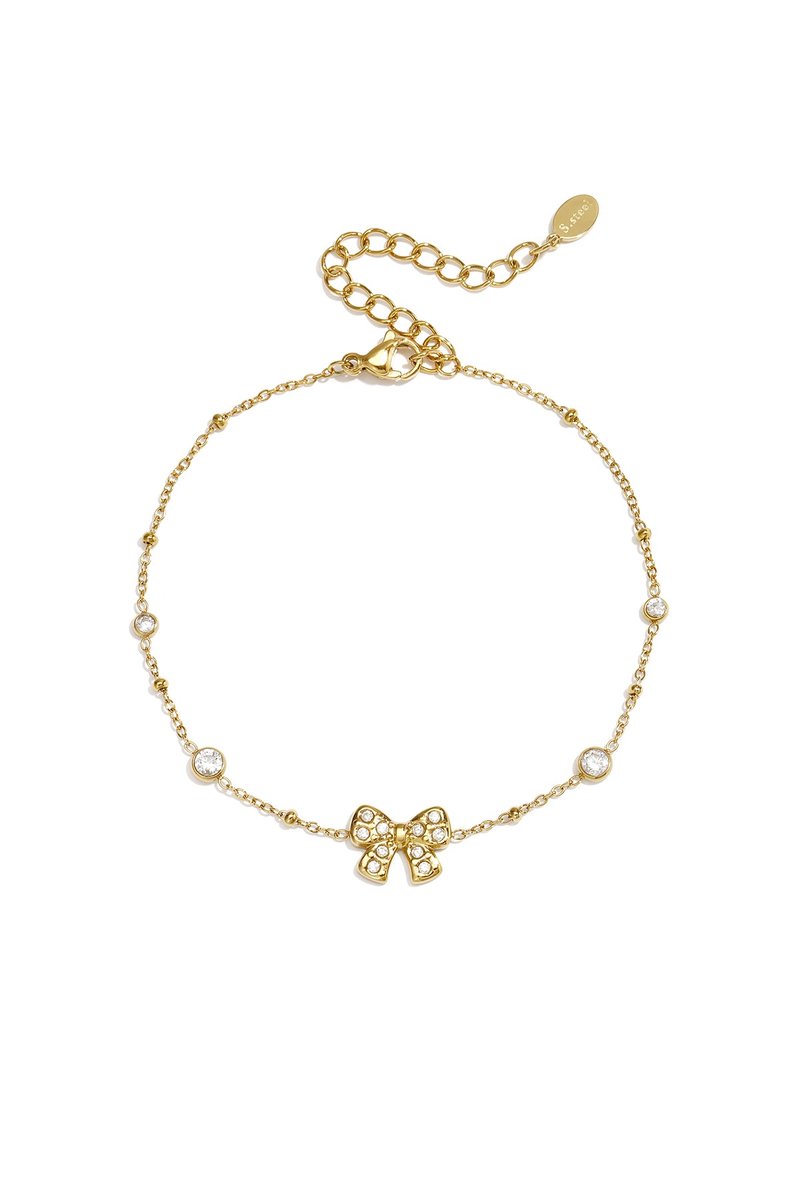 Lila - Strik Armband - 14K Gold Plated - - Goud
