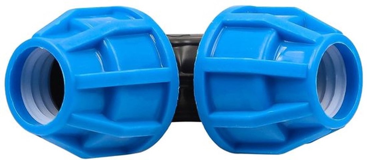 Slangverbinding 25 mm - 90 Graden Snelkoppelingen - PE Koppeling - Voor Binnen- en Buiteninstallaties - Weerbestendig - Inhoud 4 Stuks - Slangconnector