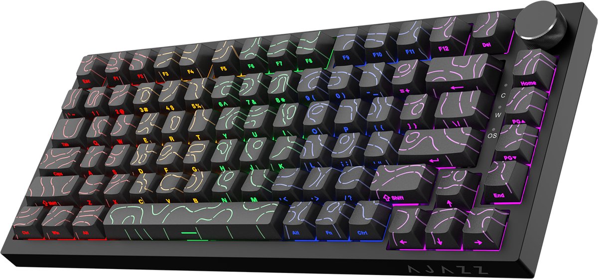 Ajazz AK820 - Mechanisch Toetsenbord 75% - Contourlijn zwart thumbnail 5