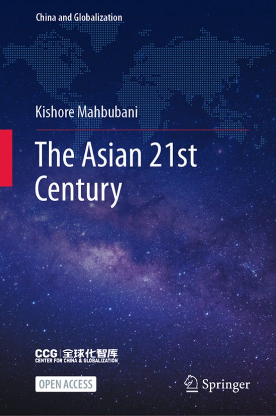 Boekomslag van 'The Asian 21st Century' door Kishore Mahbubani, met een sterrenhemel en een wereldkaart.
