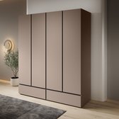 Meubella - Cainan - Kledingkast 4-deurs - Beige - 180x60x210 cm