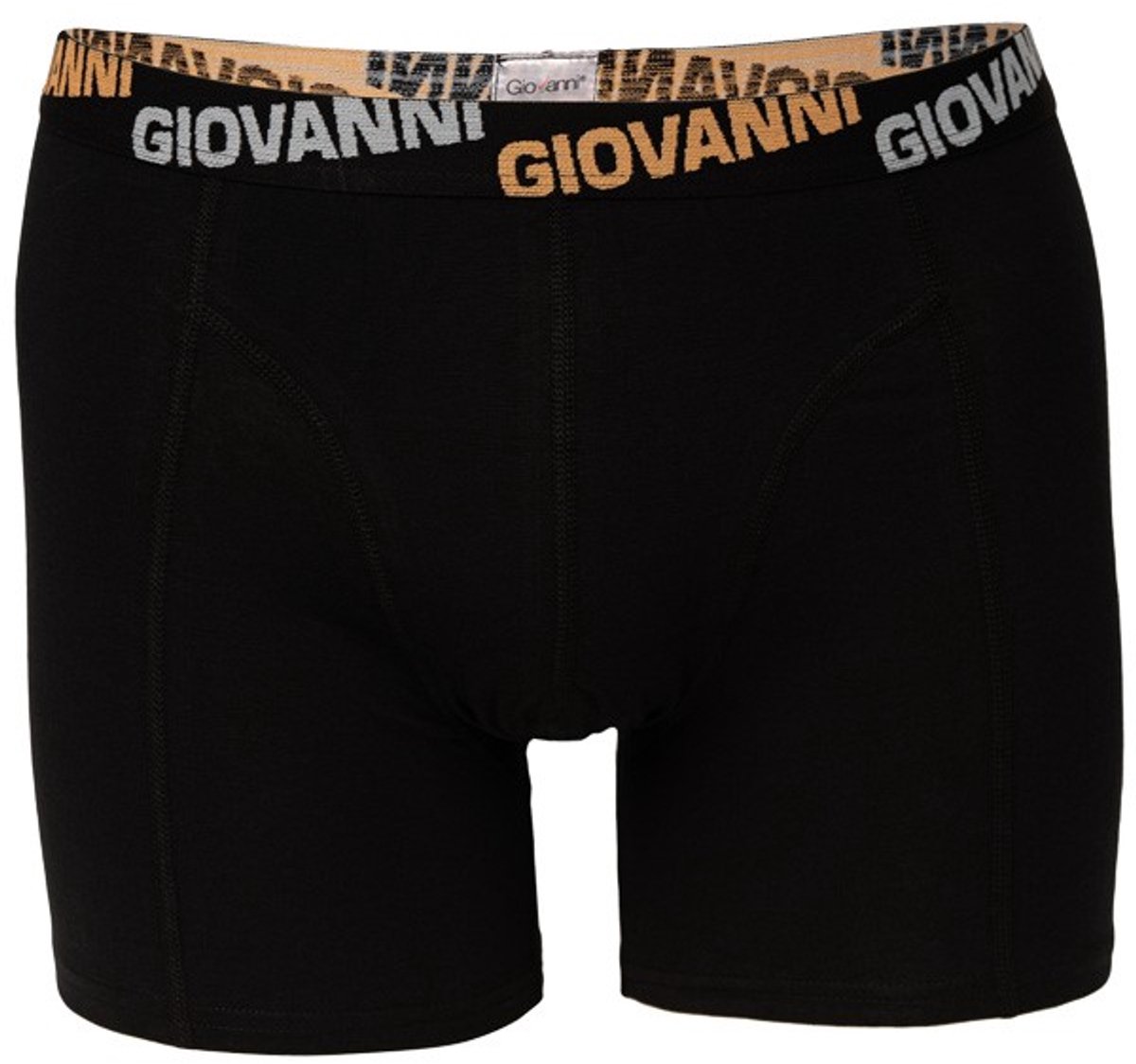 Giovanni heren boxershorts - elastisch katoen - maat XL - zwart grijs/oranje letters