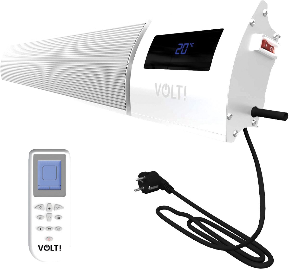VOLT I-Red Badkamerverwarming- 1200W - Infrarood Heater - Straalkachel - Wifi - IP44 - 96CM - Wit